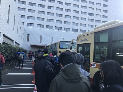 第12回湘南国際マラソン帰りのシャトルバス