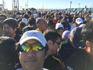 第9回湘南藤沢市民マラソンスタート会場自撮り